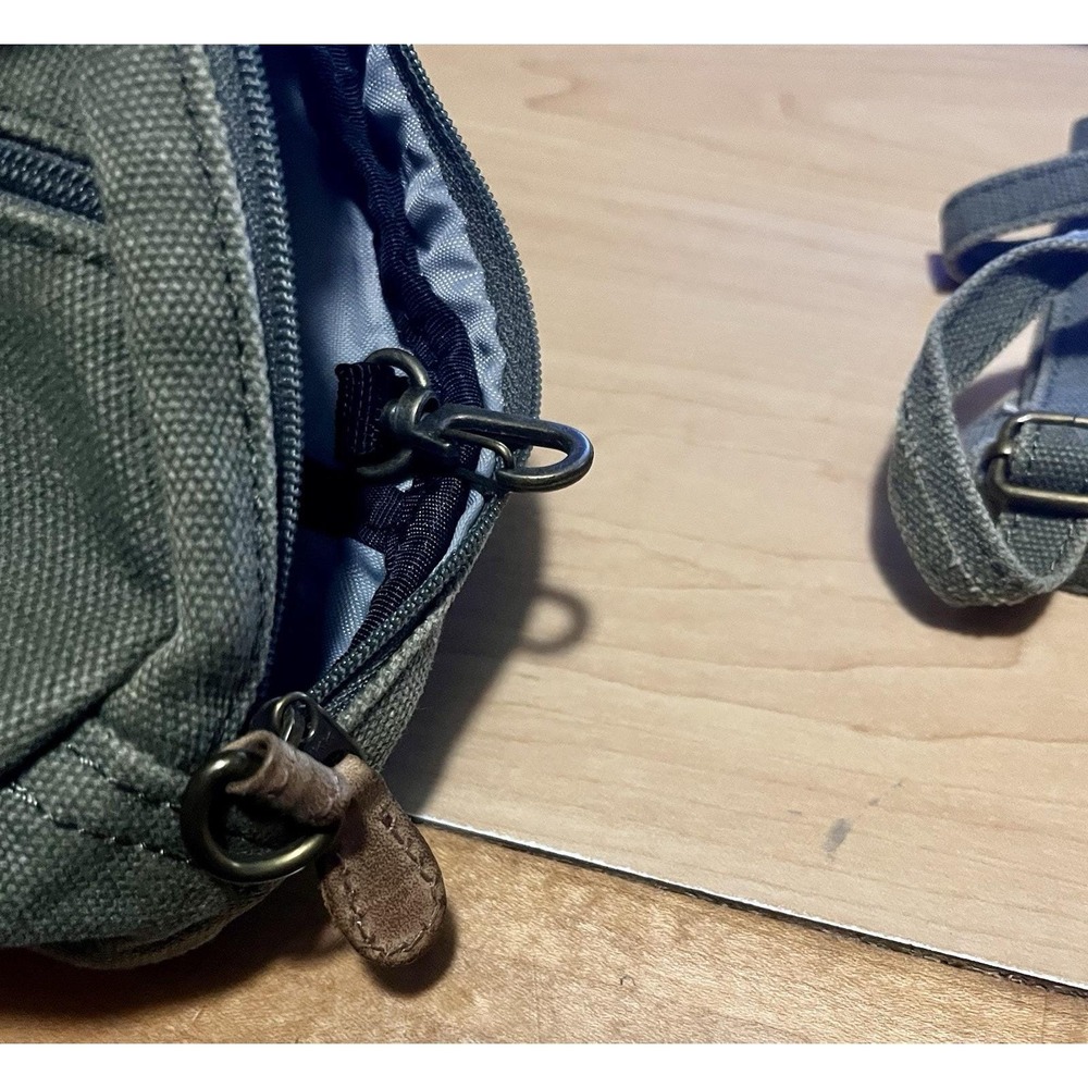 90s LL Bean AmeriBag Healthy Back Bag Sling MINI Olive Green Crossbody Travel - Picture 7 of 12